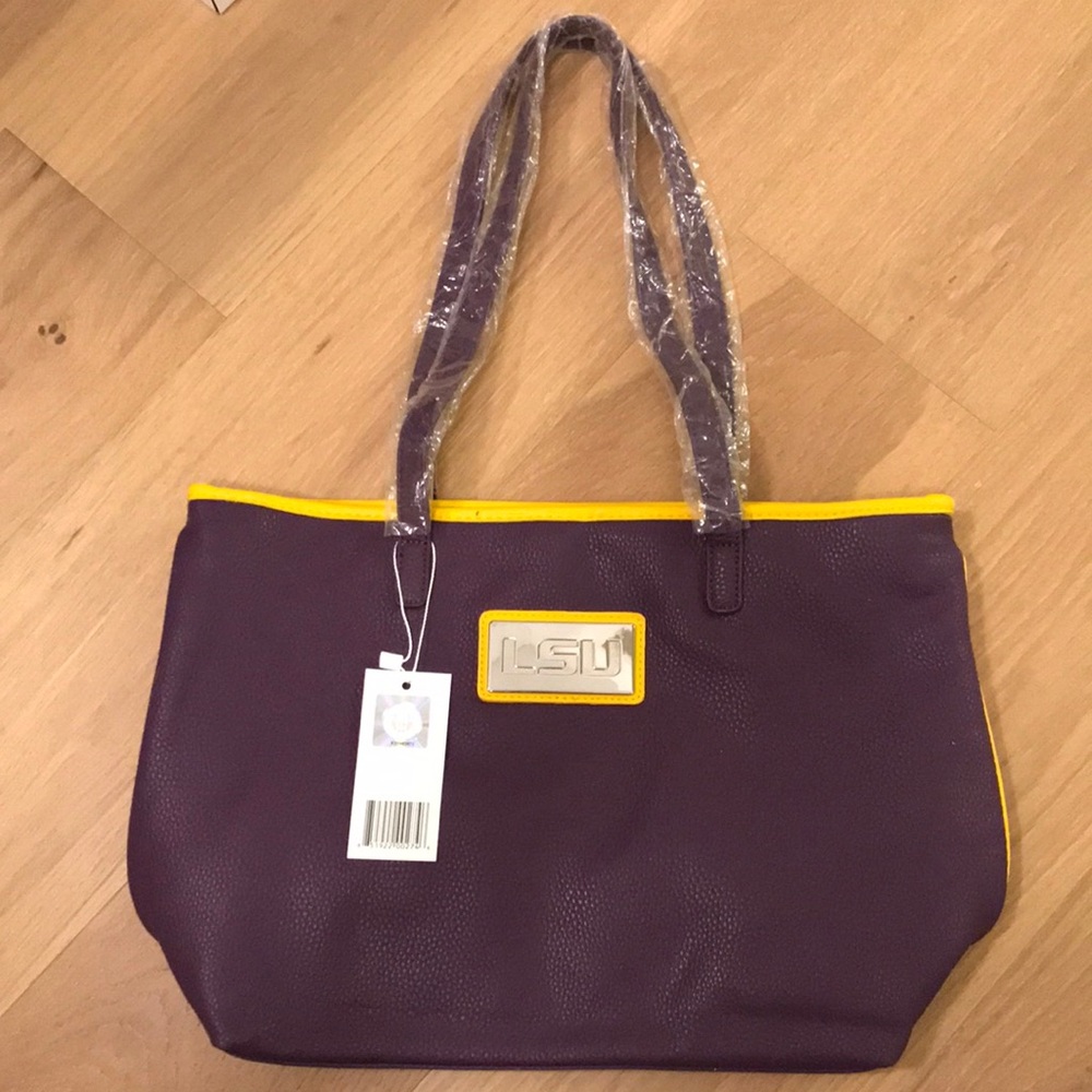 Purple and Yellow LSU Shoulder Bag